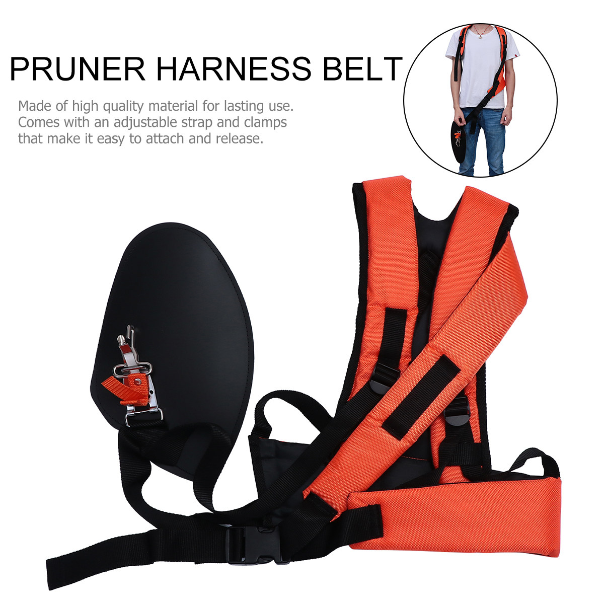 Brush Cutter Strap - 草刈り機用ハーネスベルト ダブルショルダーストラップ 調節可能なパッド入り ブラシカッター/剪定機用ベルト 快適な衝撃緩和