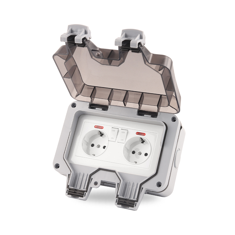 Outdoor Power Outlet Waterproof - 防水屋外壁コンセント,ip66,EUおよびドイツ規格,16A,スイッチ付き,庭および温室用,250V