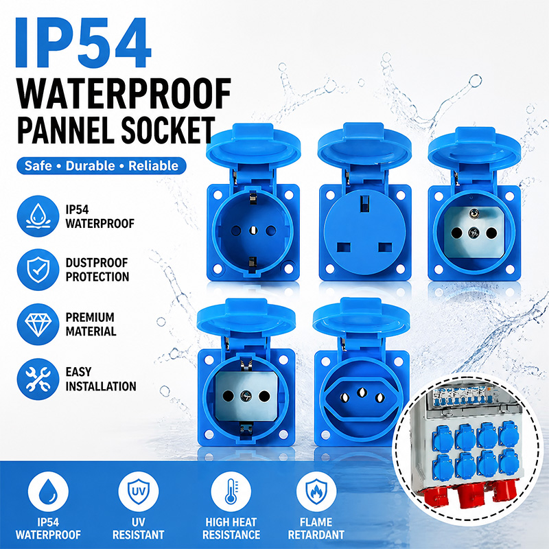 Outdoor Power Outlet Waterproof - IP54 16A 防水工業用パネルソケット電力壁コンセント EU UK ユニバーサルプラグソケット屋外配電ボックス用
