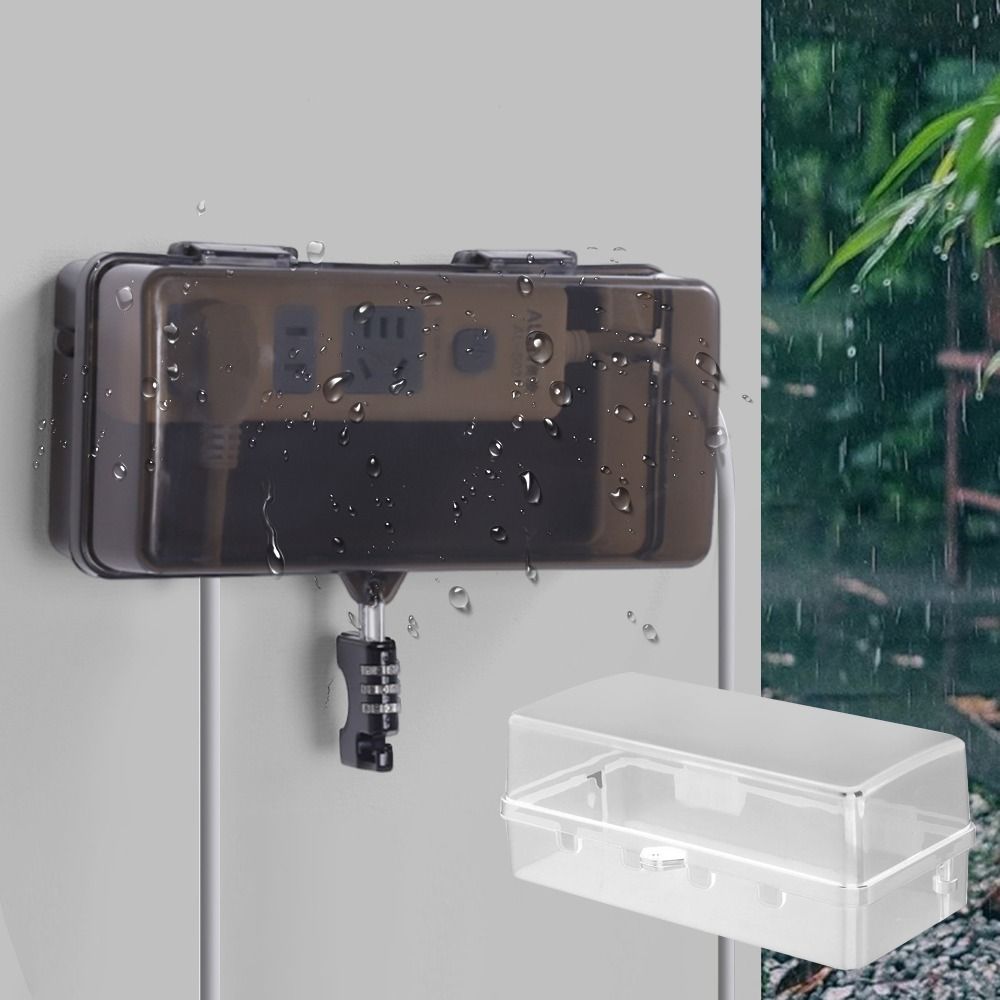 Outdoor Power Outlet Waterproof - ポータブルプラスチックプラグボックス盗難防止防水ケーブル管理ボックス保護コンセント耐候性延長リードカバー屋外用