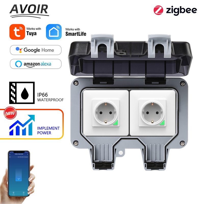 Outdoor Power Outlet Waterproof - Avoir Tuya Zigbee 電気ソケット IP66 防水屋外