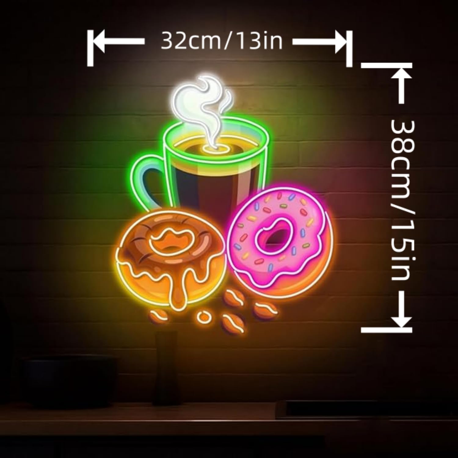 ドーナツLEDネオンサイン USB電源ネオンライト コーヒー - Outdoor Kitchen Power のレビューと価格
