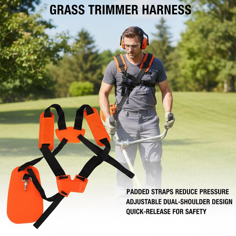 パッド入りダブルショルダーハーネスストラップ、ストリングトリ - Brush Cutter Strap のレビューと価格