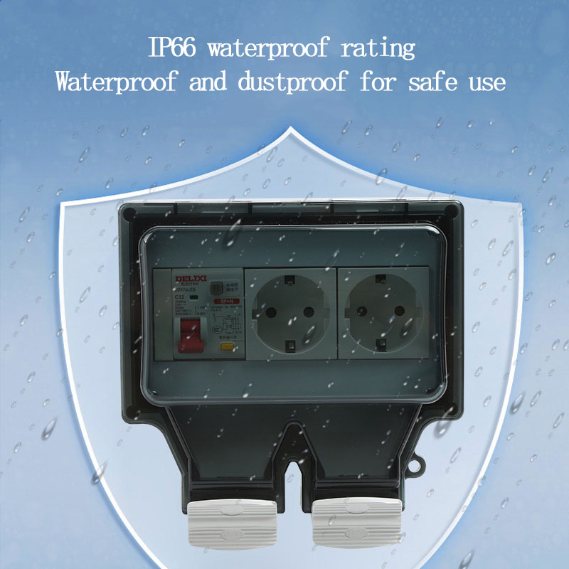屋外防水ソケット 86 タイプ防水ボックス漏電保護スイッチ付 - Outdoor Power Outlet Waterproof のレビューと価格