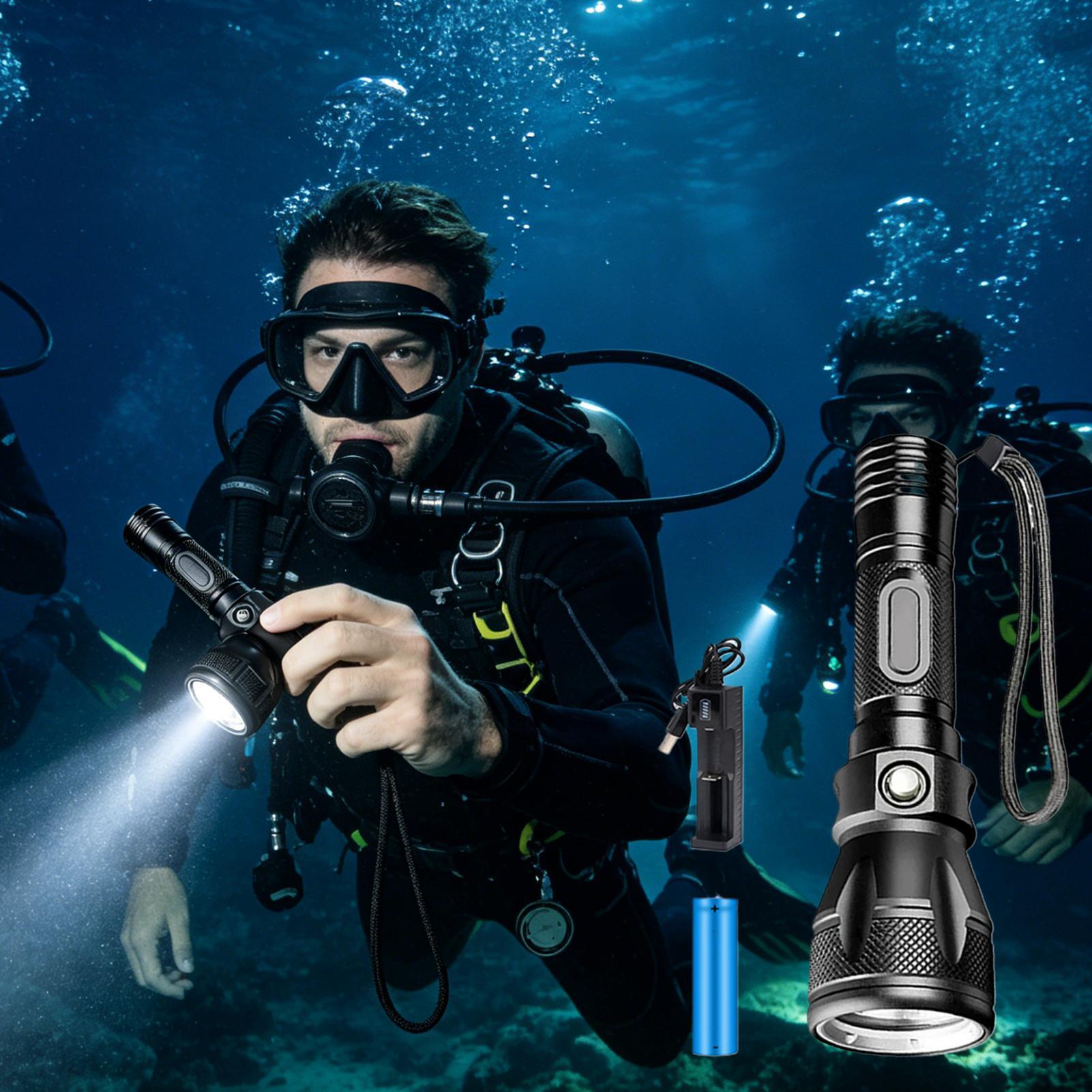 3モード強力充電式防水LEDダイビング懐中電灯トーチポータブ - Outdoor Powersports のレビューと価格