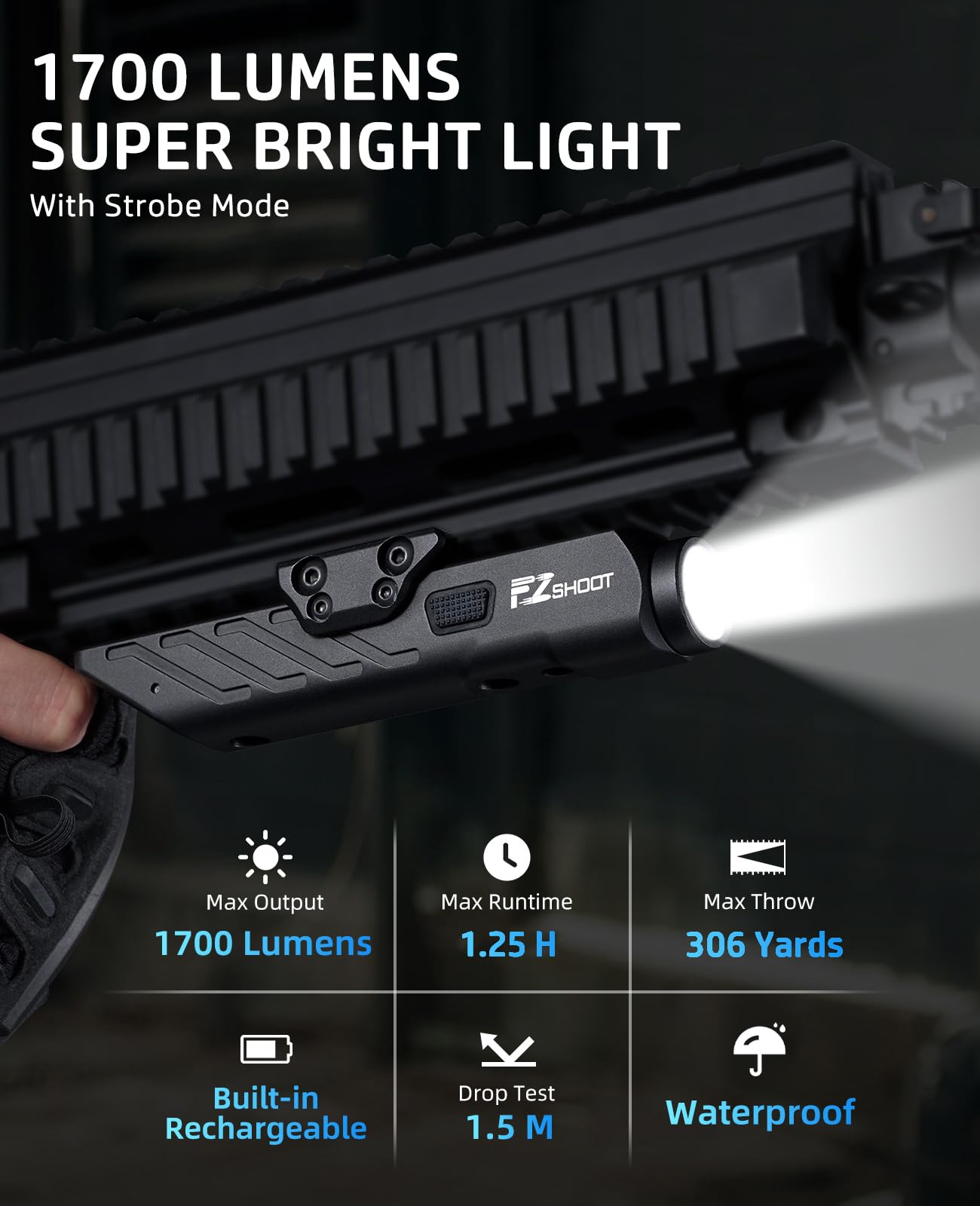 EZshoot 1700 ルーメン懐中電灯 磁気充電式 スト - Outdoor Power Reno のレビューと価格