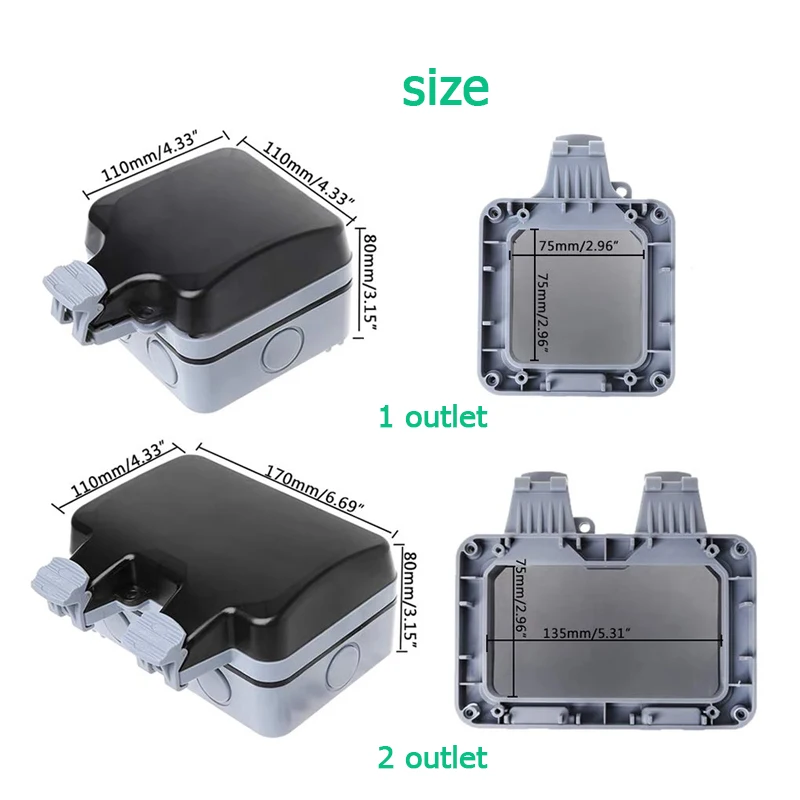 EU KR 屋外壁防水ソケット 16A コンセント韓国電力  - Outdoor Power Outlet Waterproof のレビューと価格