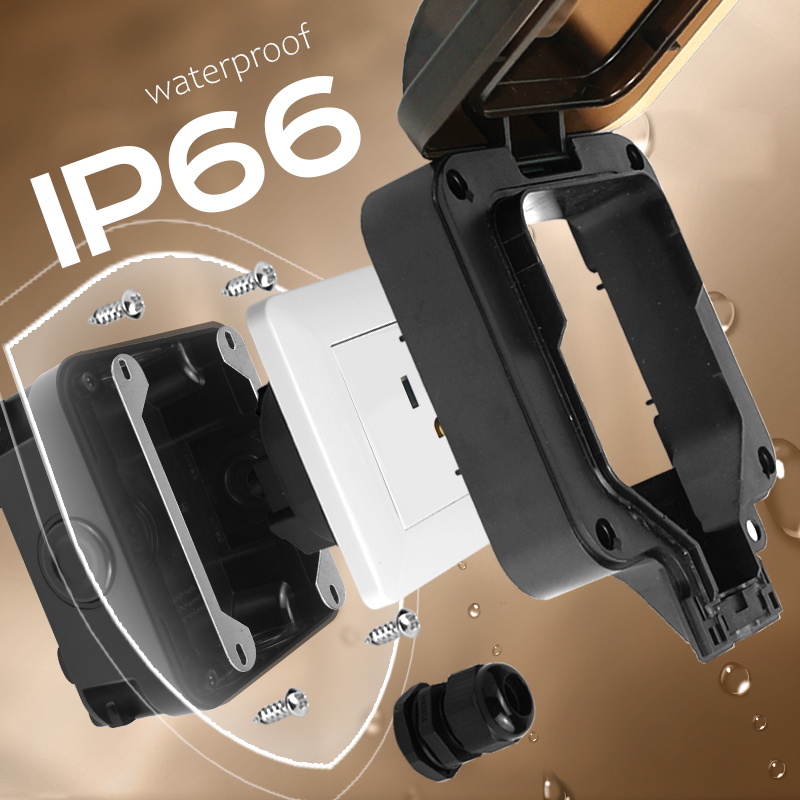 Avoir IP66 壁防水ソケットシングルボックスコンセン - Outdoor Power Outlet Waterproof のレビューと価格