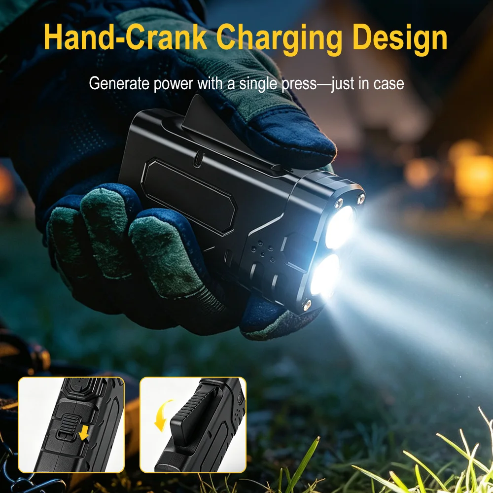 BORUIiT ハンドクランク EDC LED フラッシュラ - Outdoor Power Reno のレビューと価格