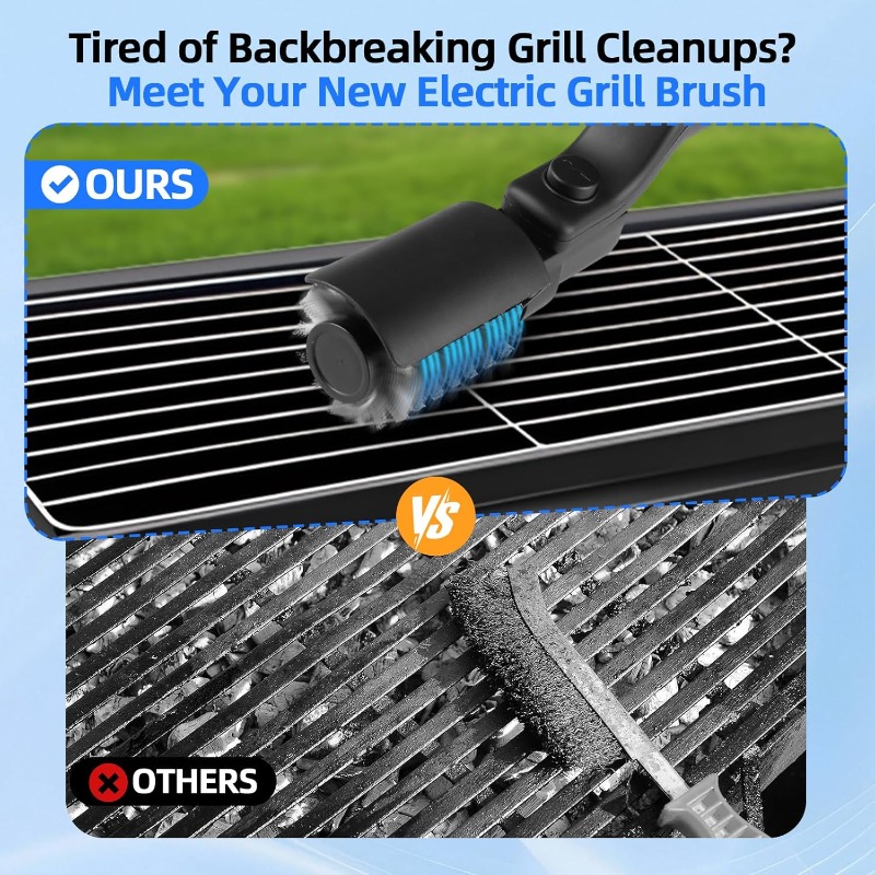 電気グリルブラシ 2 in 1 コードレス充電式グリルクリー - Outdoor Power Grill のレビューと価格