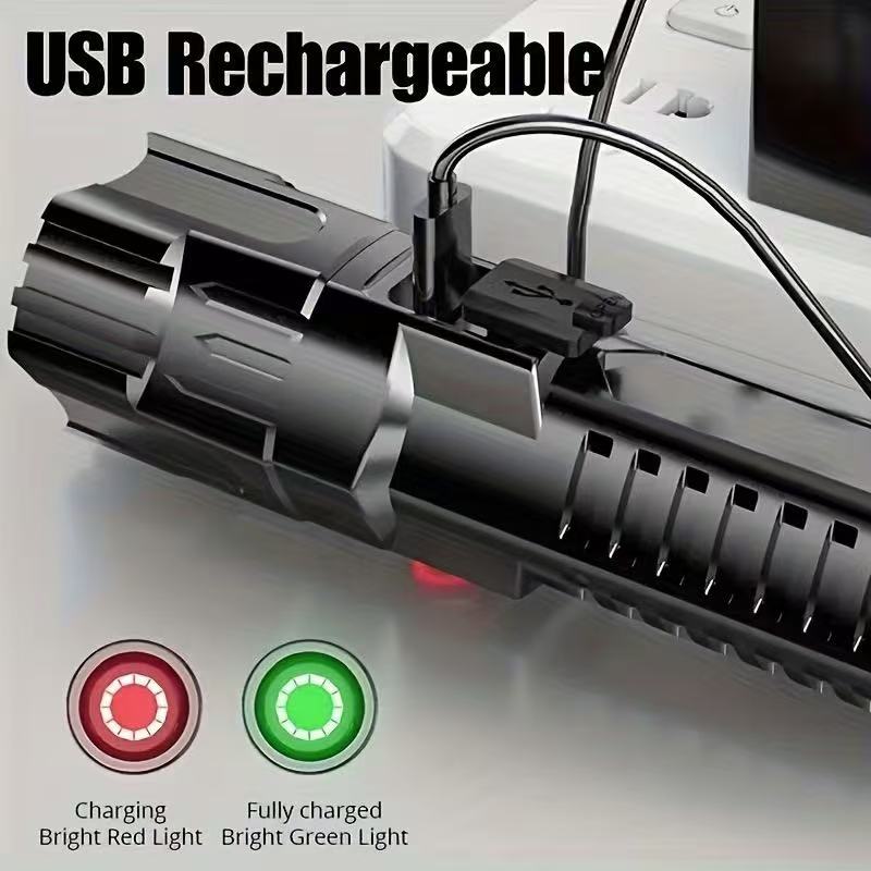新型高出力LED懐中電灯 USB充電式トーチ ズーム機能付き - Outdoor Power Reno のレビューと価格